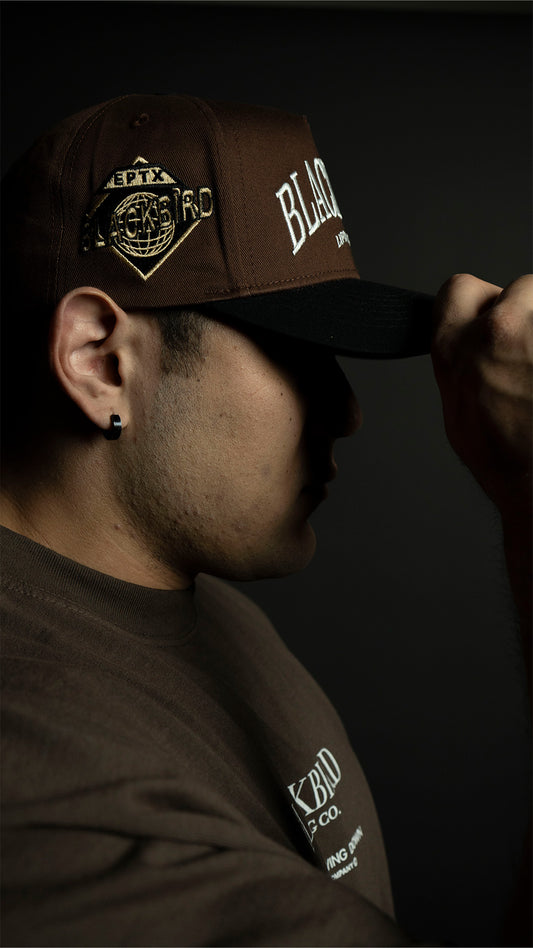 BLACKBIRD A-FRAME HAT BLACK AND BROWN