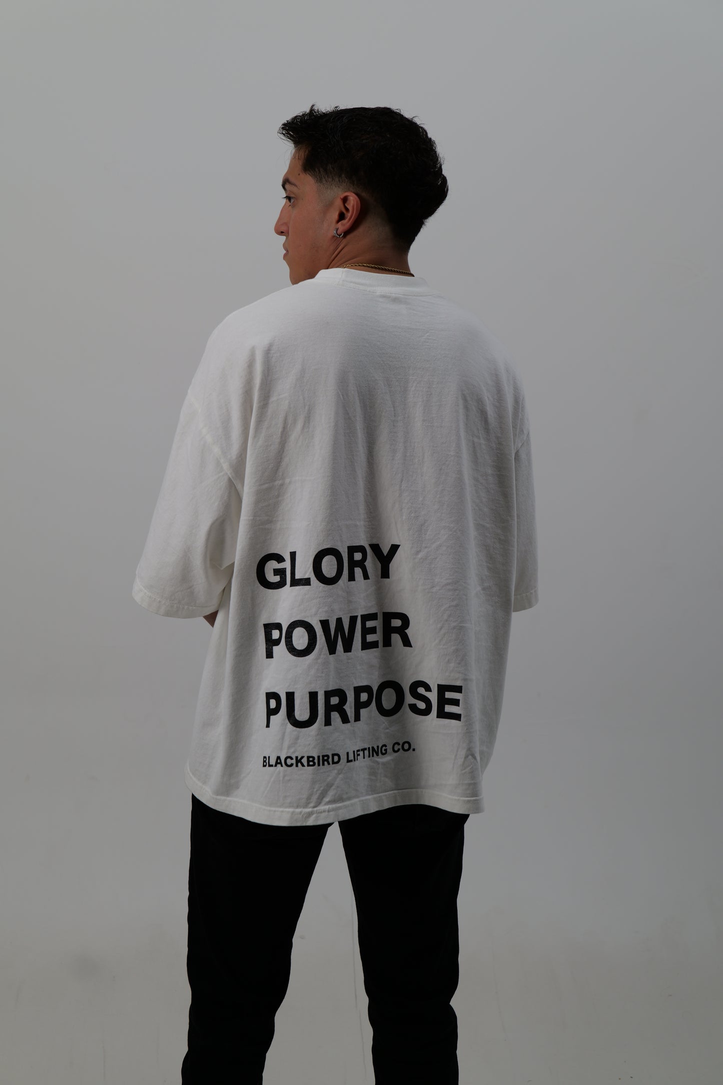 GLORY POWER PURPOSE OVERSIZED TEE WHITE