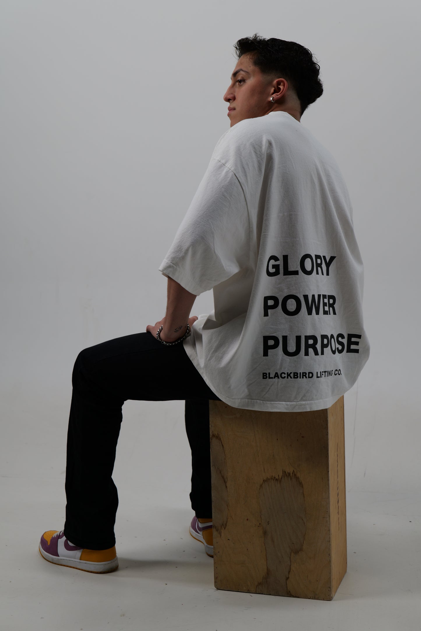 GLORY POWER PURPOSE OVERSIZED TEE WHITE