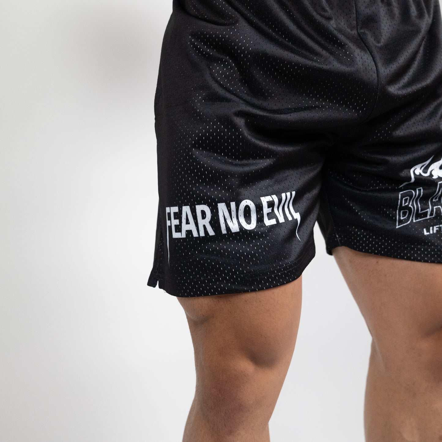 Black Mesh Double layered Shorts